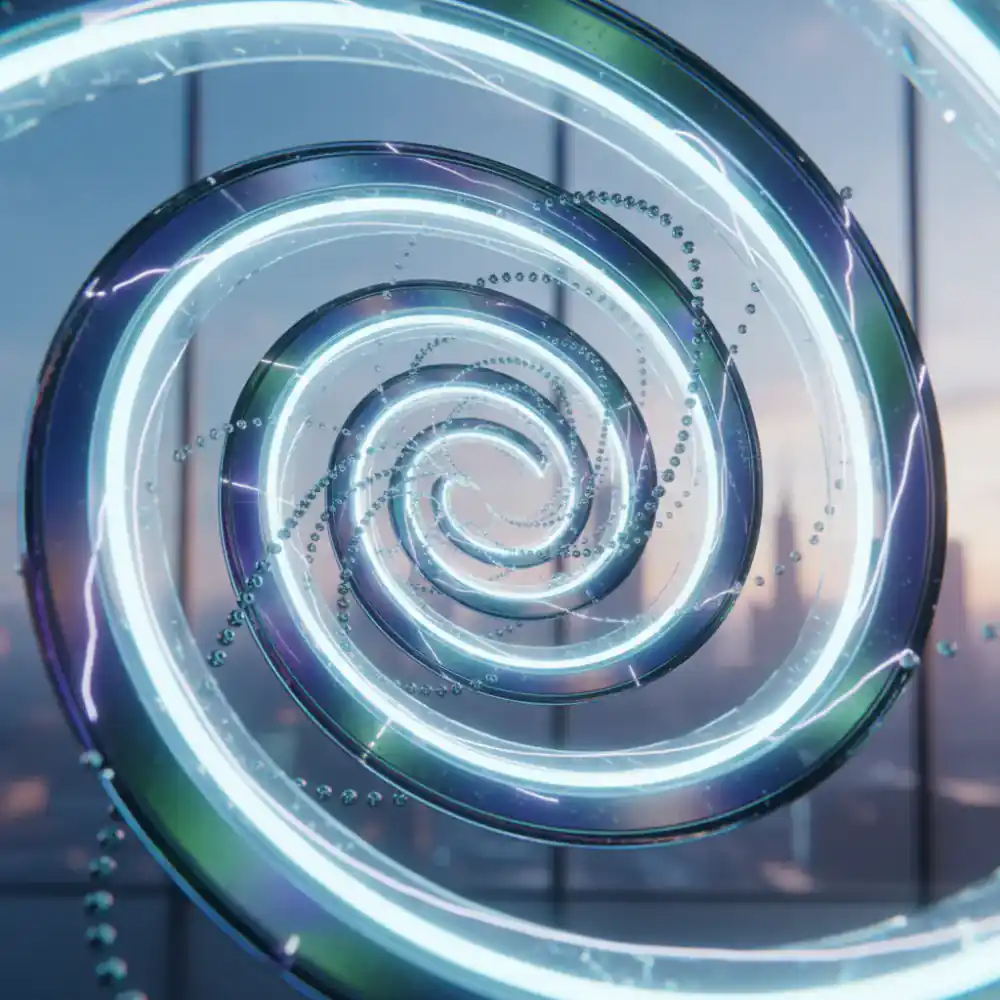Abstract close up of magnetic alignment rings